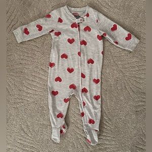 Jammies for your Families - Valentines Day Heart Footie Pjs 12m